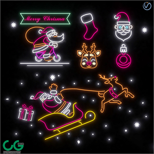 Modern Christmas Neon 3d model